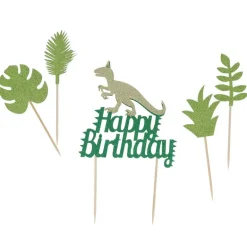 Cake toppers "Happy birthday" thème dinosaures