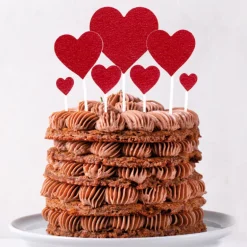 Cakes toppers cœurs brillants (x7)