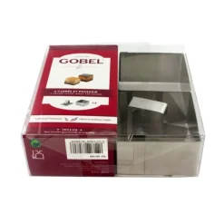 4 carrés à pâtisserie + poussoir H 4 cm