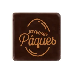 Carrés chocolat "Joyeuses Pâques" 3x3 cm (x 175)
