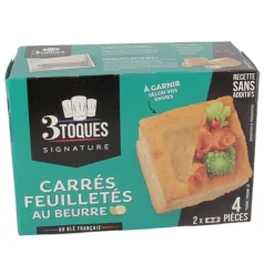 Carrés feuilletés au beurre à garnir (x4)