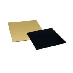 Cartons carrés or/noir 24 x 24 cm PATISDECOR (x5)