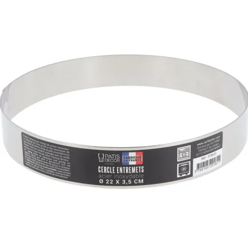 Cercle à entremets inox H 3,5 cm Ø 22 cm