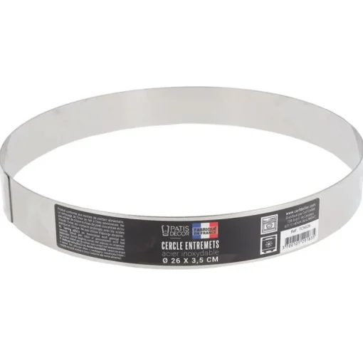 Cercle à entremets inox H 3,5 cm Ø 26 cm