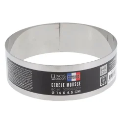 Cercle à mousse inox H 4,5 cm Ø 14 cm