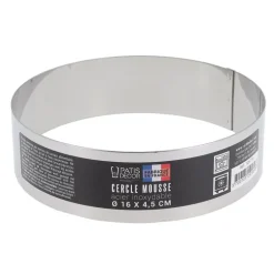 Cercle à mousse inox H 4,5 cm Ø 16 cm