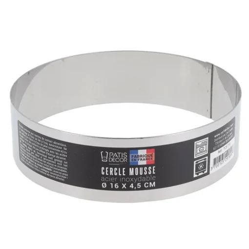 Cercle à mousse inox H 4,5 cm Ø 16 cm