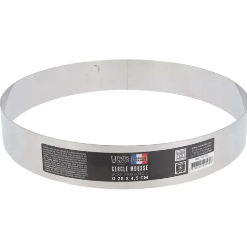 Cercle à mousse inox H 4,5 cm Ø 28 cm