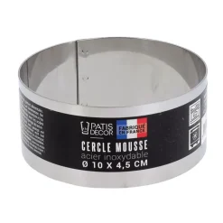 Cercle à mousse inox H 4,5 cm Ø 10 cm