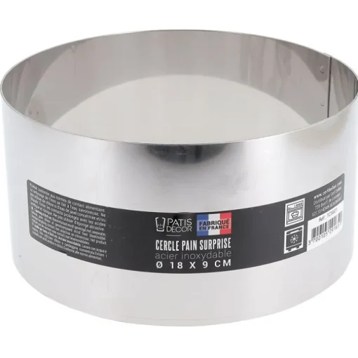 Cercle à pain surprise inox H 9 cm Ø 18 cm