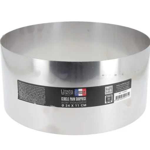 Cercle à pain surprise inox H 11 cm Diam 24 cm