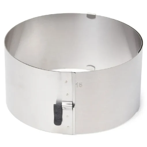 Cercle à pâtisserie extensible avec levier de blocage - hauteur 9 cm - Ø 17 à 30 cm