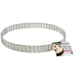 Cercle à tarte cannelé perforé inox H 2,5 cm Ø 24 cm