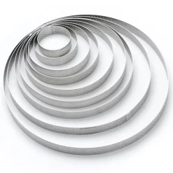 Cercle à tarte perforé à bord droit inox H 2 cm De Buyer