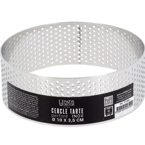 Cercle à tarte perforé inox H 3,5 cm Ø 10 cm