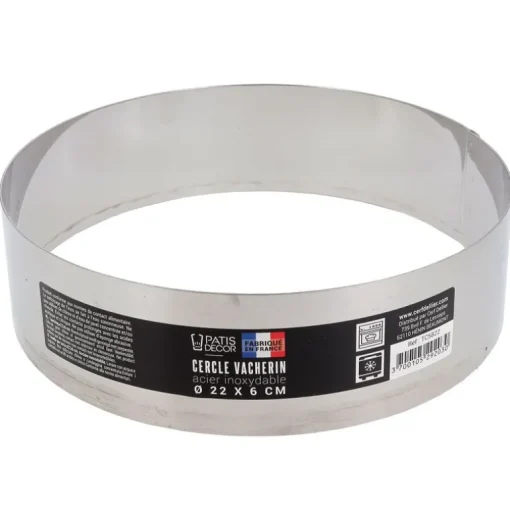 Cercle à vacherin inox H 6 cm Ø 22 cm