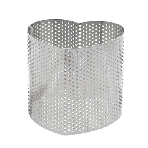 Cercle perforé cœur en acier inoxydable cœur - 8 x 8 cm