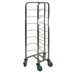 Chariot inox pour 8 bacs à pâtons espacement 18,5 cm