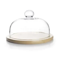 Cloche à fromage bambou couvercle verre