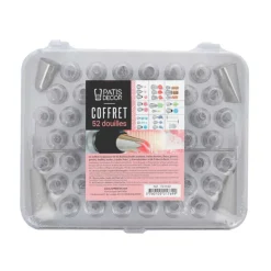 Coffret 52 douilles décors fins inox
