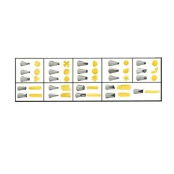Coffret 24 douilles décors fins inox