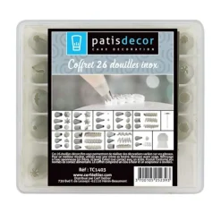 Coffret 26 douilles décors inox