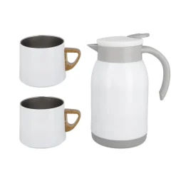 Coffret thermos + tasses blanches