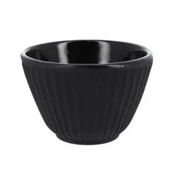 Coffret théière + tasses à rayures en fer noir - 800 ml