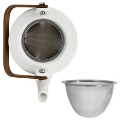 Coffret théière + tasses en céramique blanche - 900 ml