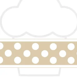 Contour de gâteau individuel crème pois blancs 45 mm (10 m)