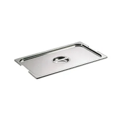 Couvercle inox avec poignée GN 1/1 - pour bac gastronorme avec anses fixes ou escamotables