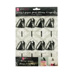 Cupcake Toppers Couples de mariés (x 8)