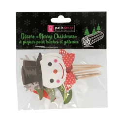 Cupcake Toppers Merry Christmas assortis (x8)