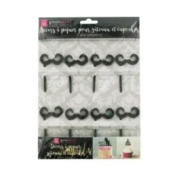Cupcake Toppers Moustaches (x 8)