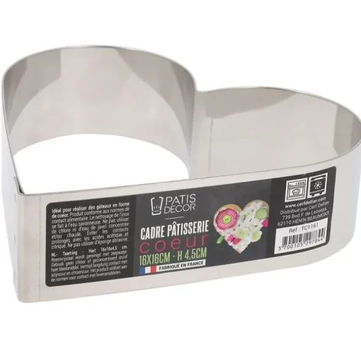 Cœur à mousse inox H 4,5 cm L 16 cm