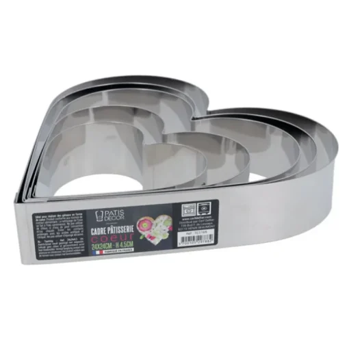 Cœur à mousse inox H 4,5 cm L 22 cm