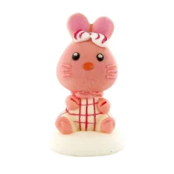 Décor comestible Lapin Rose Assis 5,5 cm