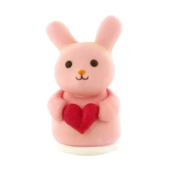 Décor comestible Lapin Rose Coeur 4,5 cm