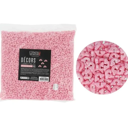 Décors comestibles arc-en-ciel rose 1 kg