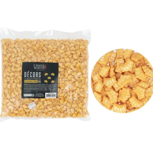 Décors comestibles couronnes dorées 1 kg