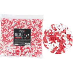 Décors comestibles sucres d'orge rouges et blancs 1 kg
