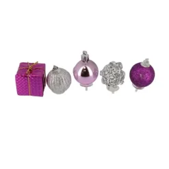 Décors de Noël sur pique assortis roses (x5)