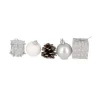 Décors de Noël sur pique assortis argent (x 5)