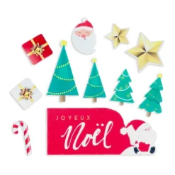 Décors en azyme assortis thème Hotte du Père Noël