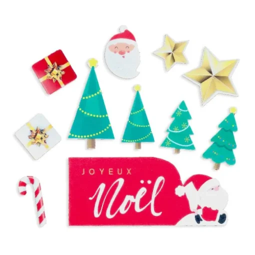 Décors en azyme assortis thème Hotte du Père Noël