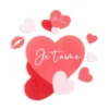 Décors en azyme assortis thème St Valentin "Je t'aime"