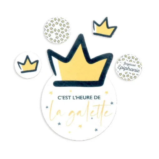 Décors en azyme assortis thème épiphanie Galette - DDM 09/24