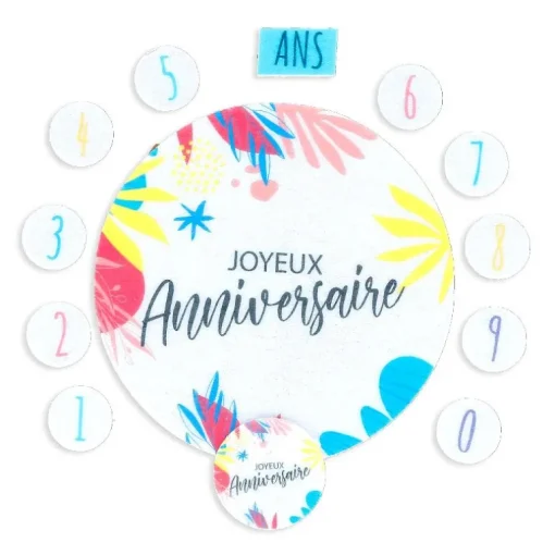 Décors en azyme assortis thème anniversaire n°6