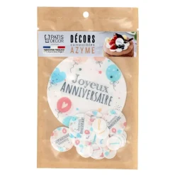 Décors en azyme assortis thème anniversaire n°2