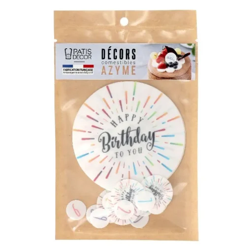 Décors en azyme assortis thème anniversaire n°4